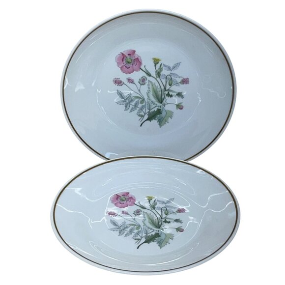 2 Richard Ginori Primavera Pink Floral Salad Plates Italy 8" - Picture 1 of 5